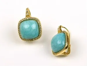 Authentic Amber Guardian Tiger Eye And Amazonite 925 Silver Earrings With 18K Gold Plating