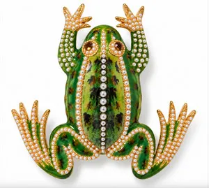 Authentic The Gilded Automaton Amphibian 18K Gold Plated Seed Pearl Frog Talisman