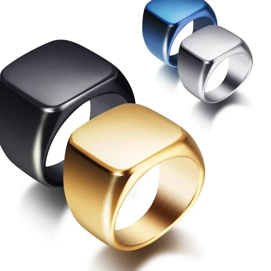 Authentic DARHSEN Brand Classic Black Blue Gold Color Big Stainless Steel Men Rings Fashion Jewelry Size 4 5 6 7 8 9 10 11 12 13 14 15