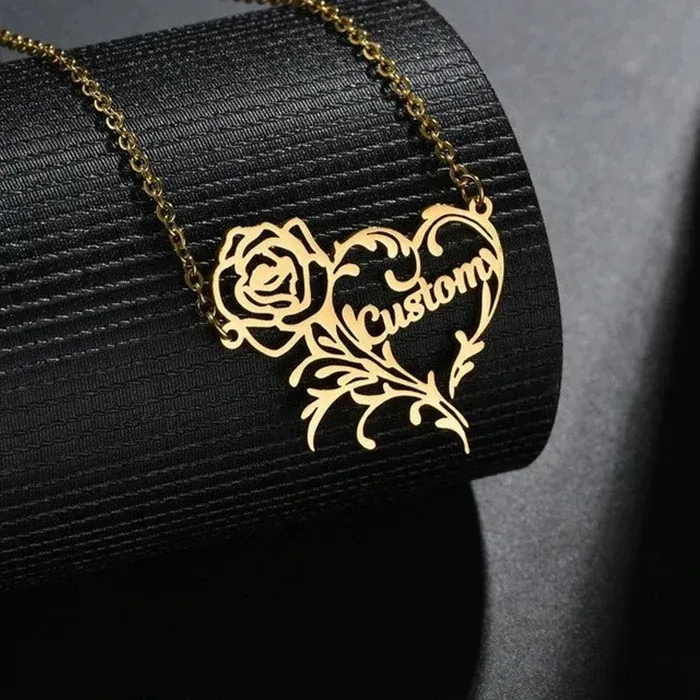 Authentic Eternal Bloom Personalized Rose Heart Talisman