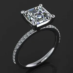 Authentic The Celestial Threshold Asscher Moissanite Solitaire Ring