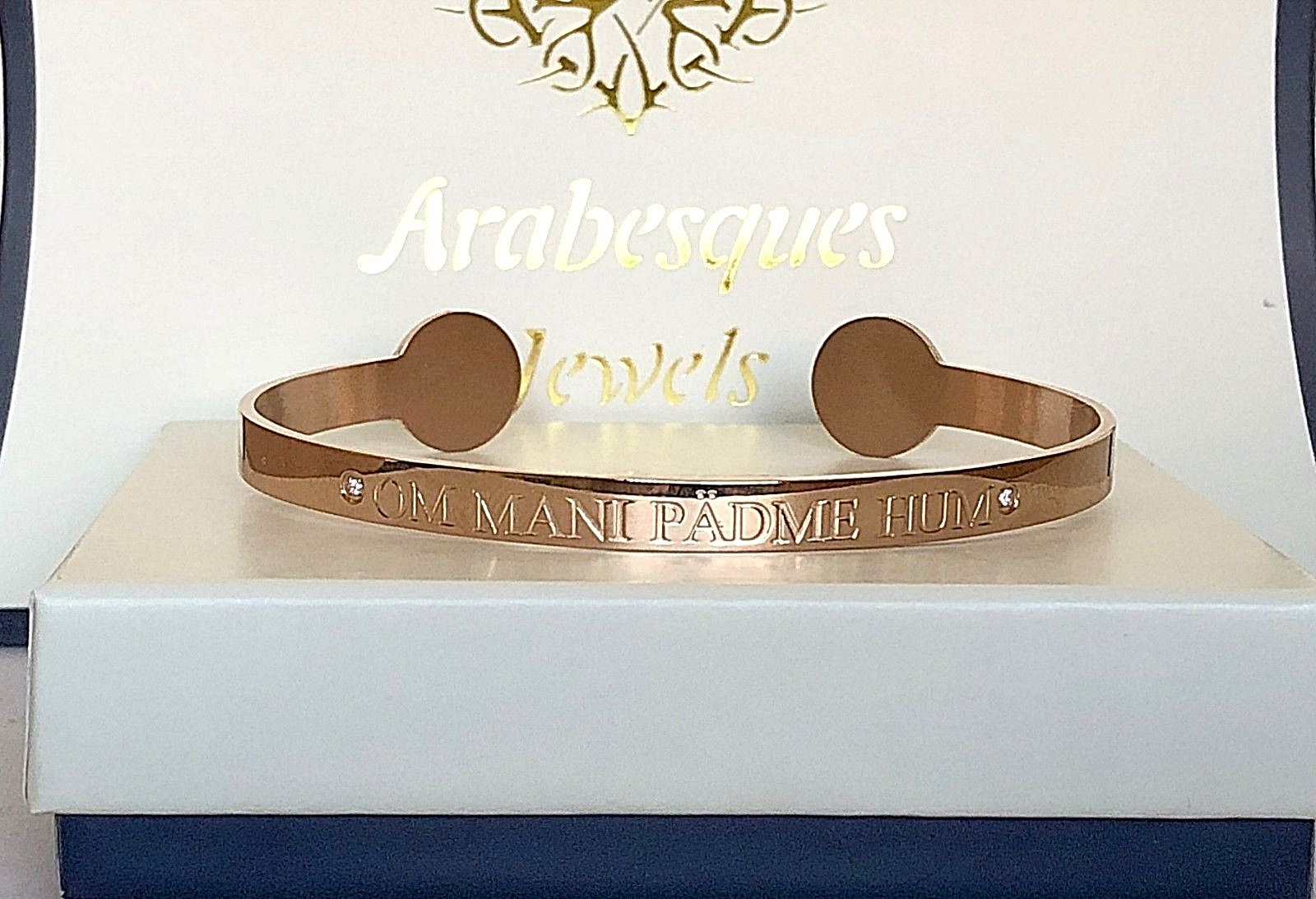 Authentic Sacred Echoes Rose Gold Bangle Of The Eternal Mantra