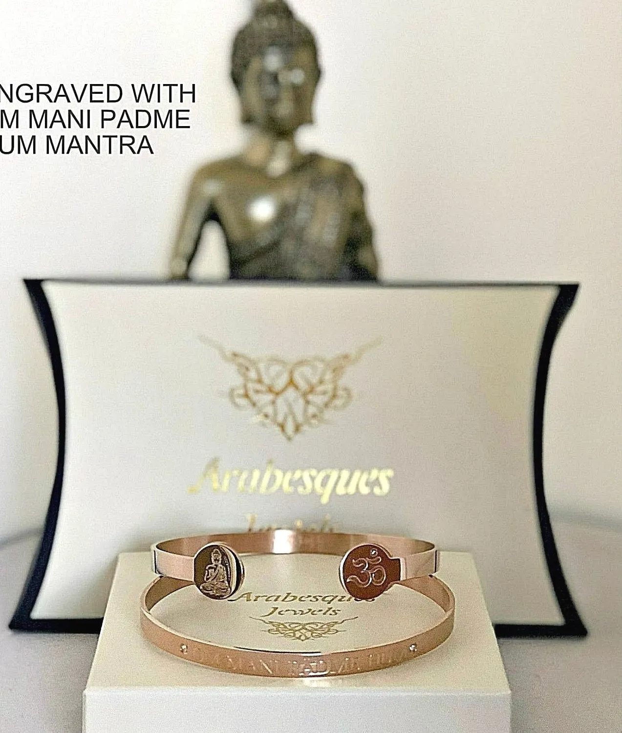 Authentic The Infinite Resonance Rose Gold Bangle Of The Sacred Mantra