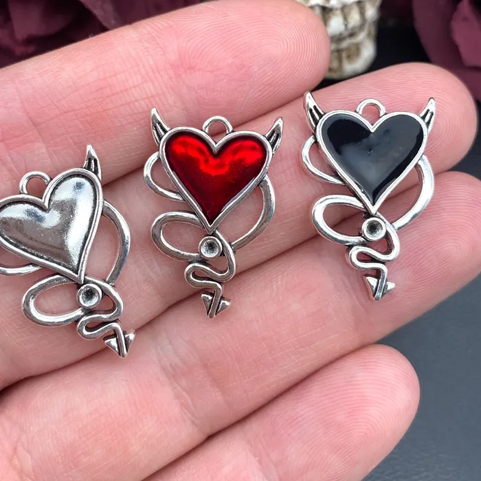 Authentic Sanctuary Of The Obsidian Pulse Gothic Devil Heart Talismans