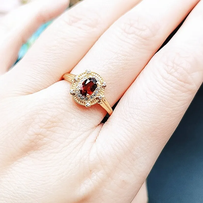 Authentic The Crimson Flame Talisman Ring In 18K Gold Plate