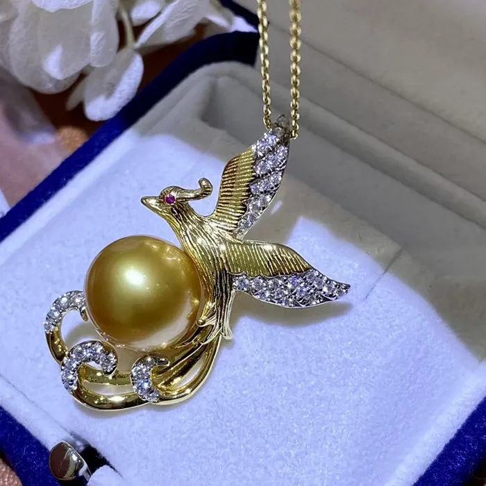 Authentic Radiant Phoenix And Golden Pearl Alchemical Amulet