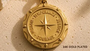 Authentic The Cardinal Virtues Compass Talisman Of Inner Guidance