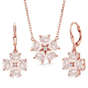 Authentic Ethereal Blooms Of Rose Quartz And Rose Gold Talisman Earrings