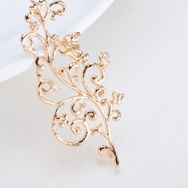 Authentic (1876)4PCS 21x45MM 24K Champagne Gold Color Brass Butterfly with Leaf Leaves Charm Pendants for DIY Jewelry Making Findings