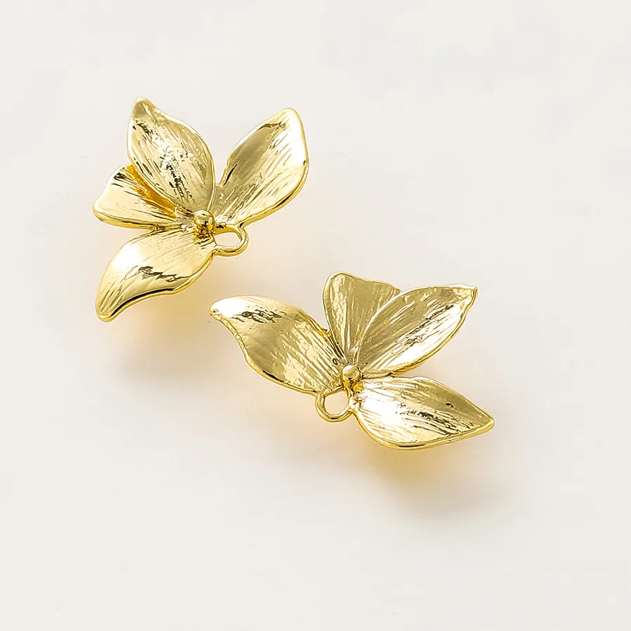 Authentic Whispering Foliage: Celestial Gold-Plated Leaf Charms