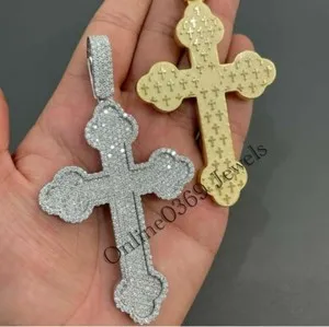 Authentic Radiant Celestial Cross Talisman In 14K White Gold Finish