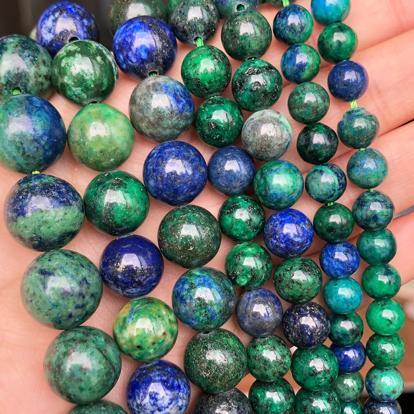 Authentic Celestial Strands Of Lapis, Malachite, Azurite, And Agate