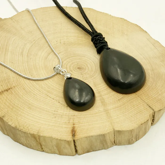 Authentic The Gilded Tear Shungite Water Drop Amulet For Purification