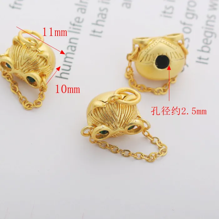 Authentic 18K Matte Gold Plated Owl Eyeglass Charms 10*11mm DIY Jewelry Loose Beads Findings