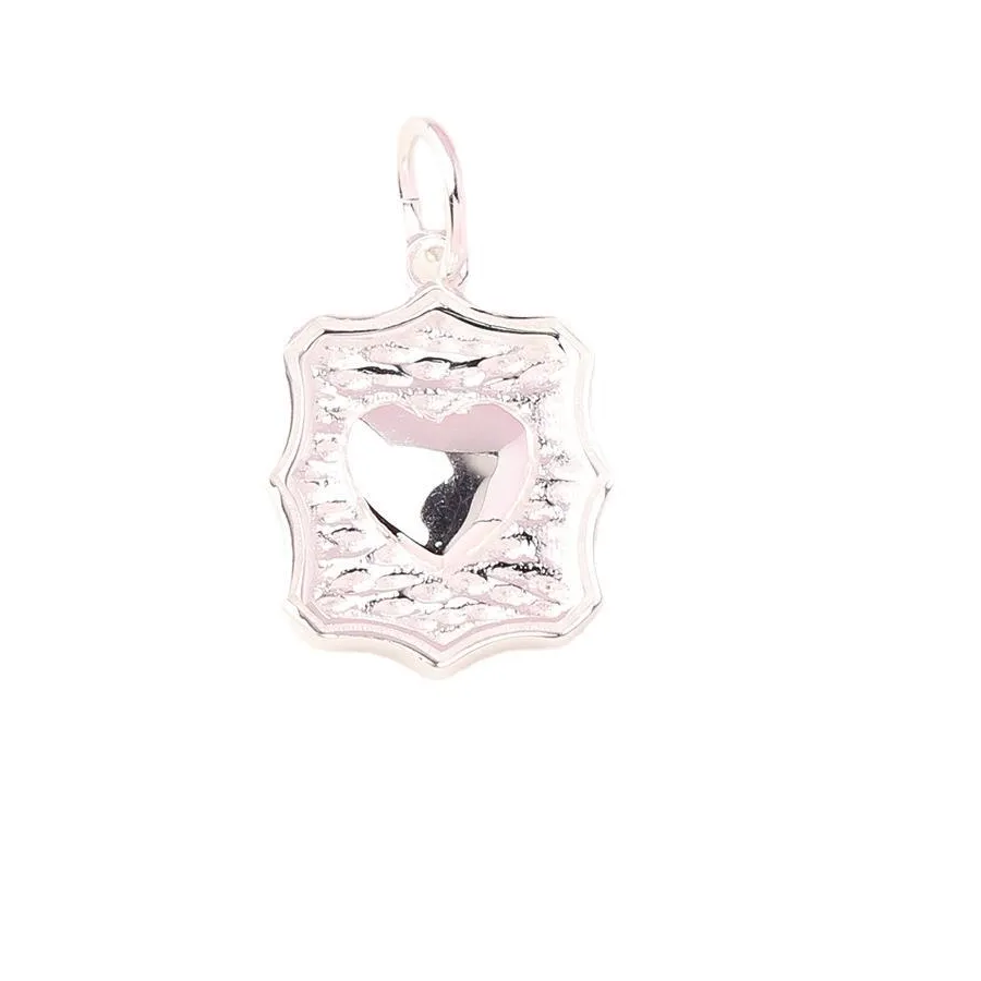 Authentic Charms 925 Silver Geometry Love Heart Square Elegant Necklace Pendant Handmade Diy Accessories Charms For Bracelet Plata 925