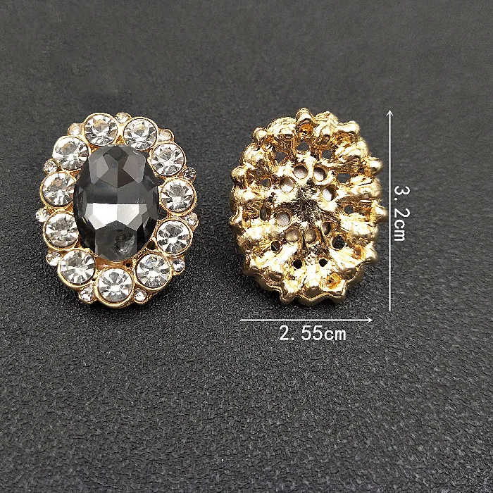 Authentic Golden Harmony: 30-Piece Crystal Oval Charm for Union and Balance
