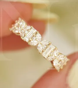 Authentic The Golden Horizon Moissanite Eternity Band