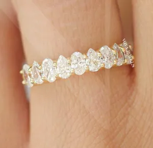Authentic The Celestial Harmony Band Oval And Pear Moissanite Talisman In 14K Yellow Gold Finish