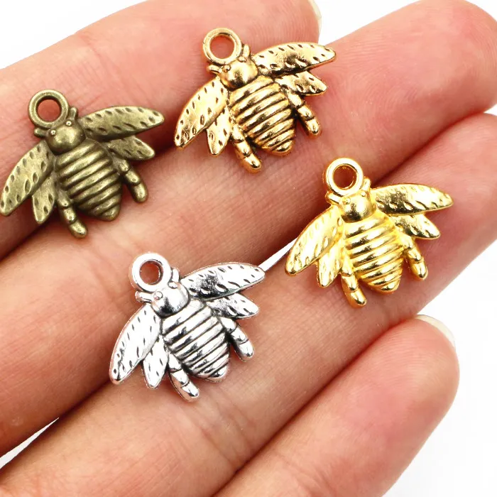 Authentic Tibetan Bee Enchantment: 30 Gold‑Plated Bronze Charms for Sacred Craft