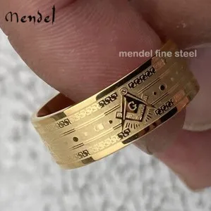 Authentic The Masonic Seal 10K Gold Plated Band Of Sacred Geometry