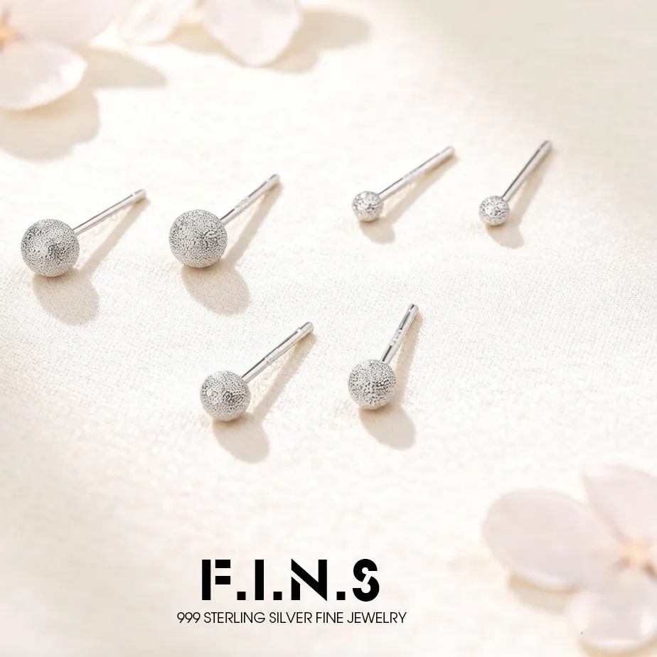 Authentic Silver Moonlit Whisper Enchanted Matte Stud Earrings