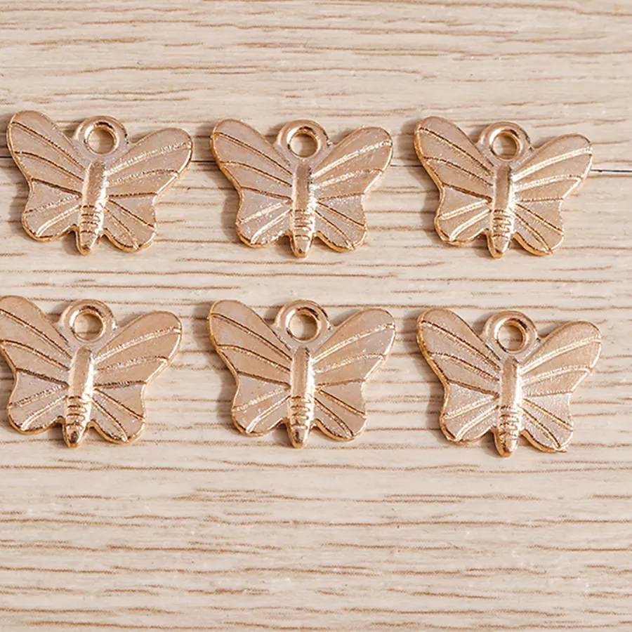 Authentic Tusember 30Pcs 12*15mm Alloy Gold Color Butterfly Charms Pendant For Necklaces Earring Handmade DIY Jewelry Making Findings