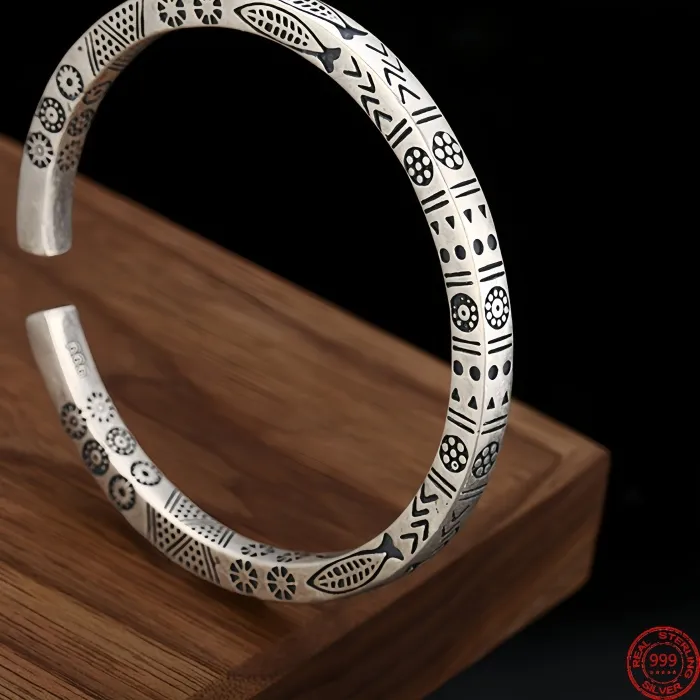 Authentic Ancient Totem Bangle A Sterling Silver Talisman Of Primal Power
