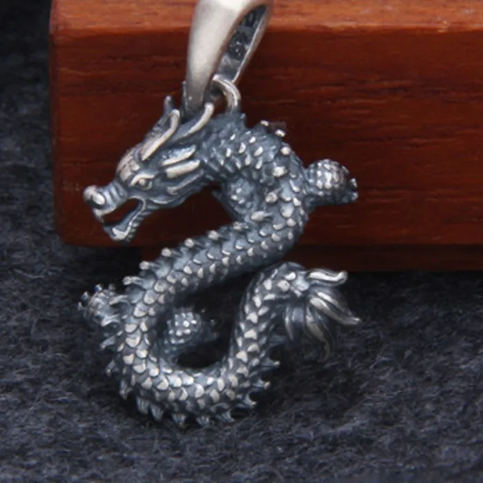 Authentic Dragon Of The Celestial Sea Sterling Silver Pendant Of Vitality