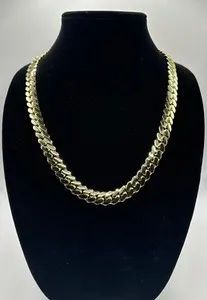 Authentic Eternal Radiance 12Mm 14K Gold Plated Cuban Link Chain