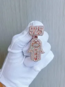 Authentic Moonlit Hamsa 2Ct Moissanite Devil's Eye In Rose Gold