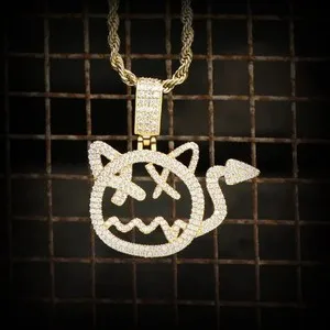 Authentic Enchanted 2 Carat Moissanite Devil Pendant 14K Gold Plated