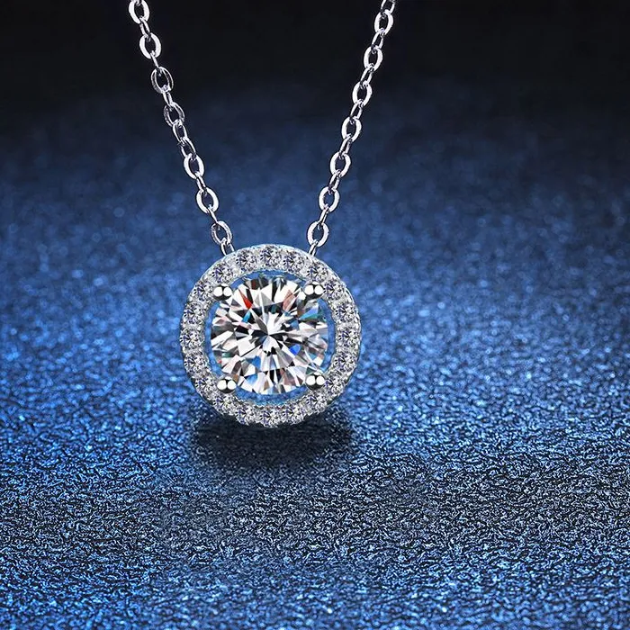 Authentic Celestial Radiance Moissanite Pendant Of Golden Harmony