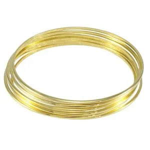 Authentic Radiant Solar Circles The Hexad Of Gold- Plated Slip- On Bangles