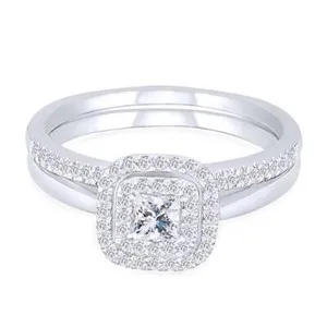 Radiant Vows Celestial Double Cushion Bridal Talisman In 10K Solid Gold