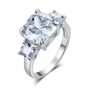 Authentic The Celestial Cushion 4 Carat Moissanite Ring In 18K White Gold