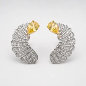 Authentic Radiant Sunburst Fan Shell Talisman Earrings In Gold- Plated Silver