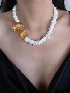 Authentic The Sunlit Blossom Amulet Natural Shell Daisy Gold- Plated Talisman