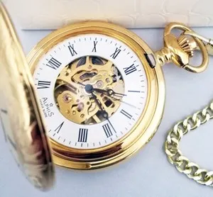 Authentic The Alphis Chronometer Of Eternal Hours Gold- Plated Mechanical Pocket Talisman