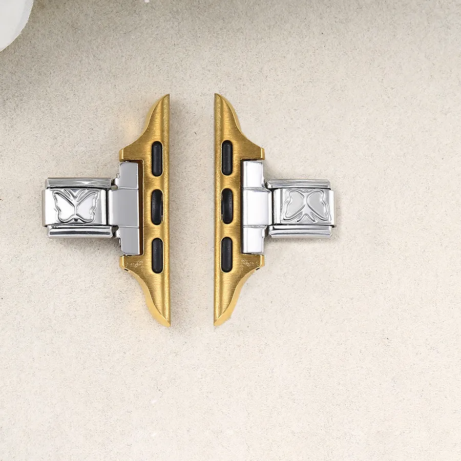 Authentic 14mm Strap Connector Adapter fit 42/43/44/45/46mm Smart Watch Italian 9mm Charm Bracelet Link DIY Jewelry