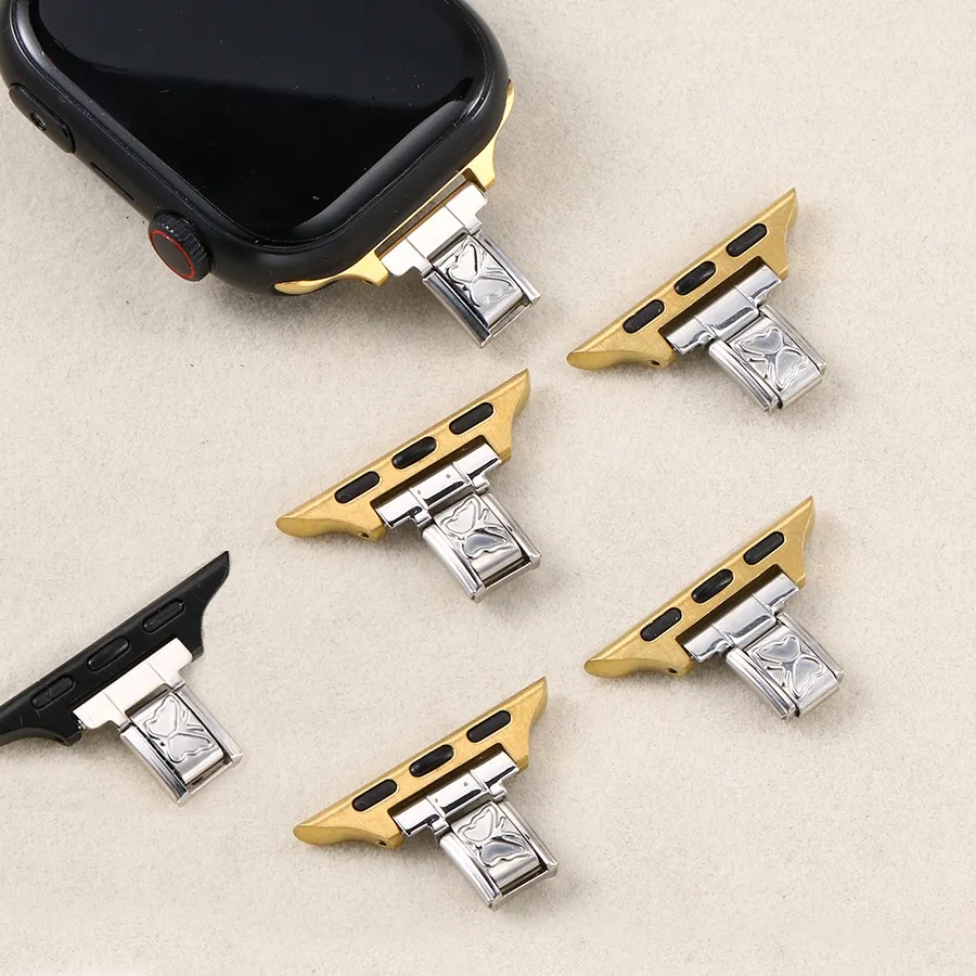 Authentic Charm Beads Chain 14mm Strap Connector Adapter fit 42/43/44/45/46mm Smart Watch Italian DIY Jewelry Accessories