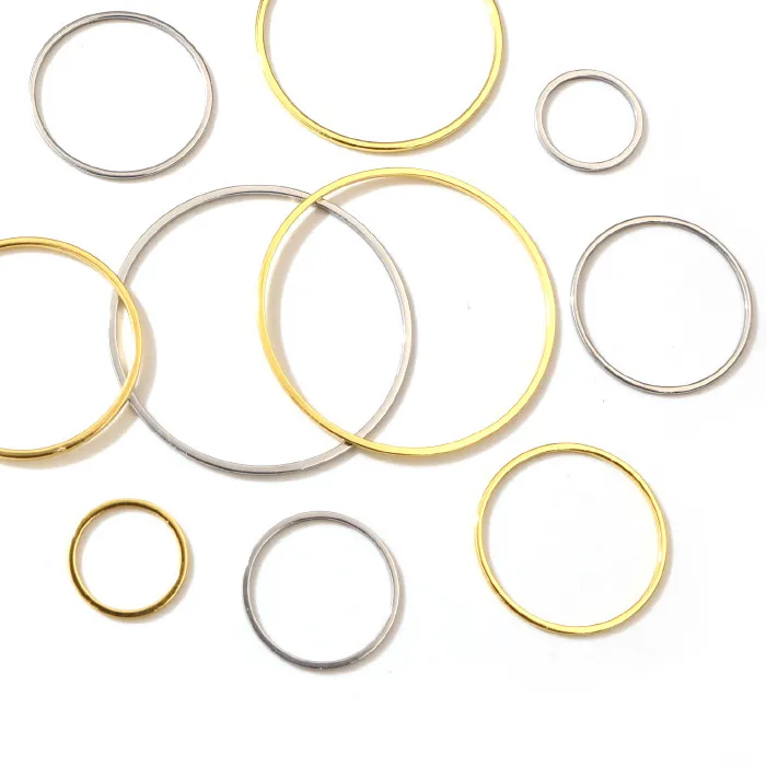Authentic 20pcs 15/20/25/30/35/40mm 316 Gold Plated Earrings Rings Big Circle Ear Wire Hoops Pendant DIY Jewelry Findings