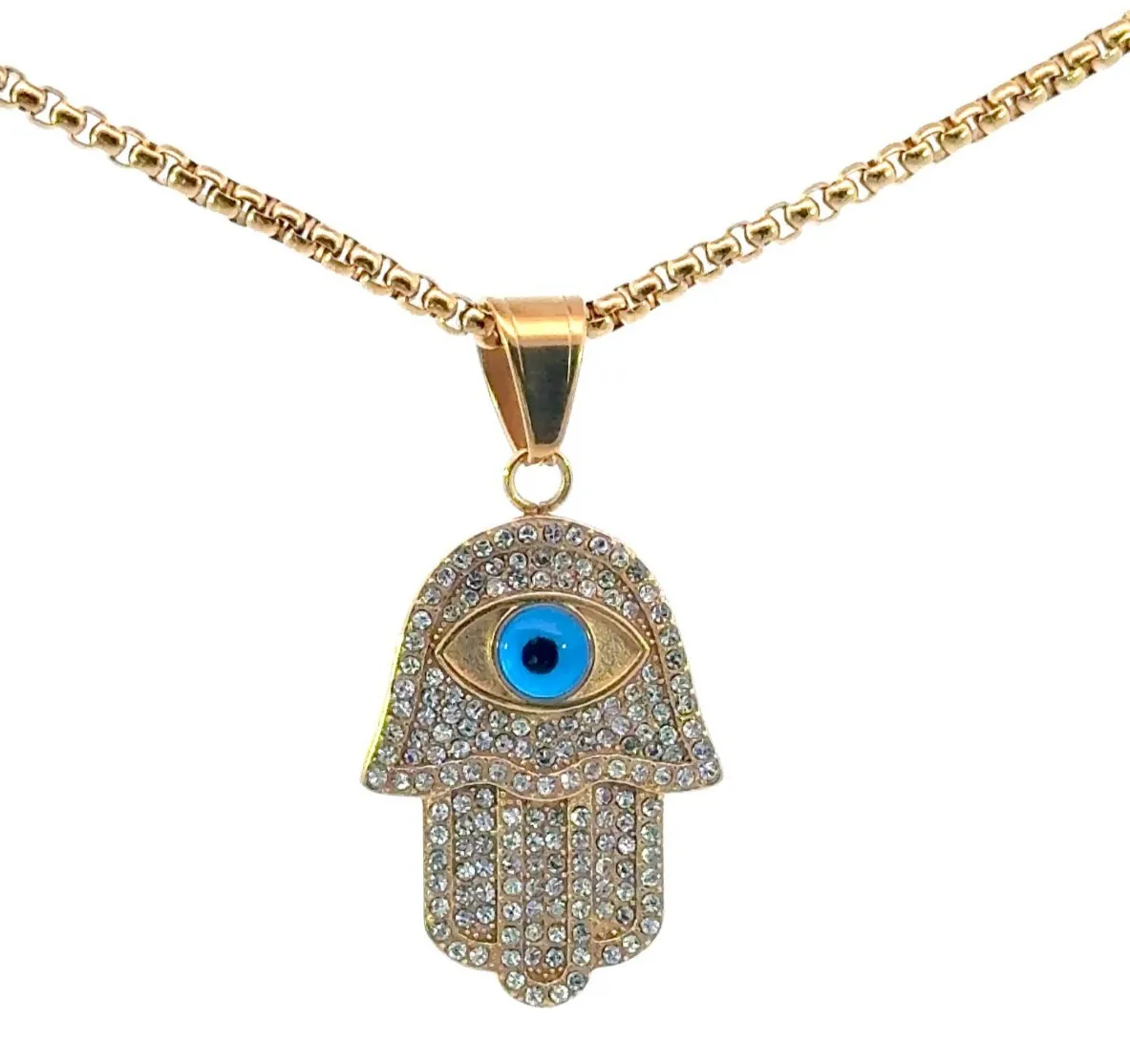 Authentic Hamsa Of Radiant Protection 14K Gold- Plated Pendant & 24- Inch Box Chain