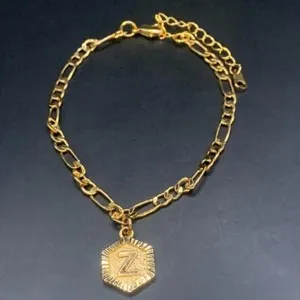 Authentic The Golden Sigil Of Z 18- Karat Gold- Plated Figaro Chain Anklet
