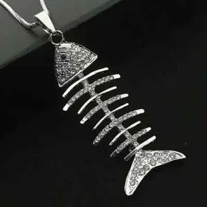 Authentic The Golden Spine Of The Deep Moissanite Fish Bone Talisman