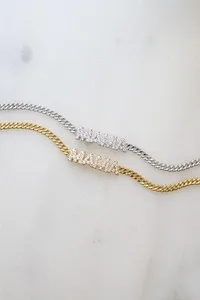 Authentic The Sovereign Initial Chain A Gold- Plated Cuban Tennis Talisman