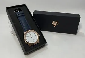 Authentic Chronicle Of The Celestial Hour Rose Gold Quartz Timepiece With Azure Band