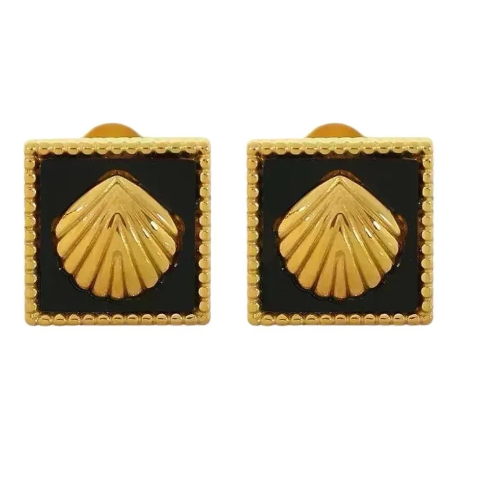 Authentic Midnight Geometry: Gold-Plated Obsidian-Hued Studs