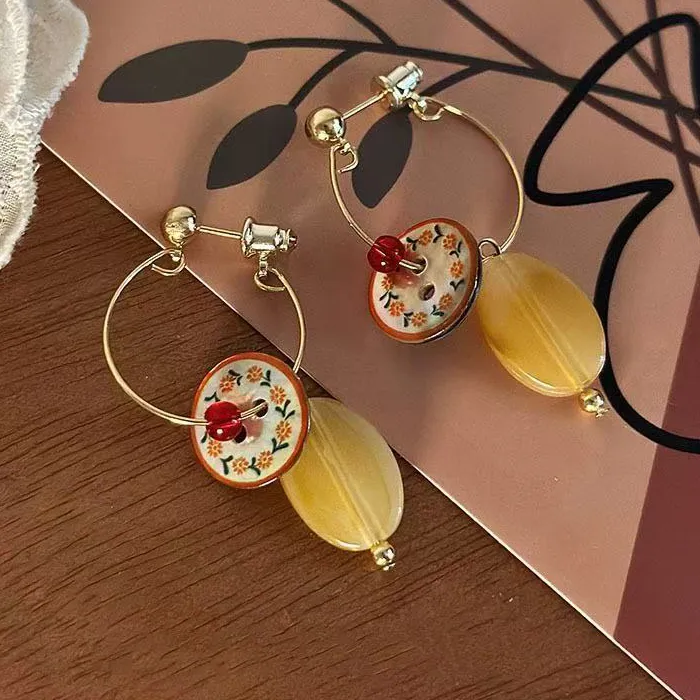 Authentic The Crimson Bloom Solstice Talisman- Gold- Plated Sacred Geometry Hoop Earrings