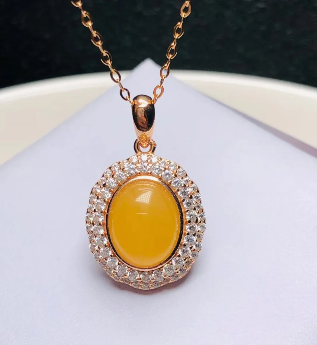 Authentic Certificate 925 Sterling Silver Natural Yellow Amber 5A Grade Cubic Zirconia Art Deco Fine Jewelry