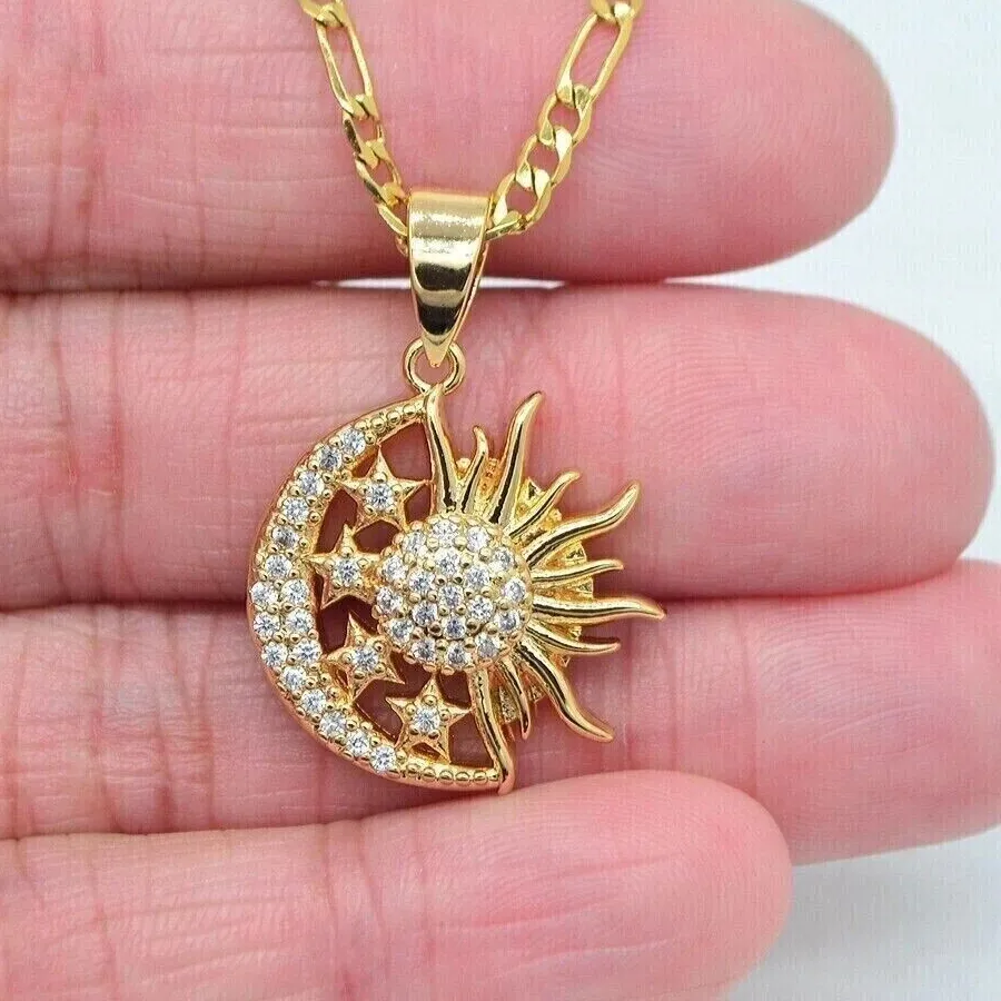 Authentic Celestial Harmony Sun And Moon Gold- Plated Talisman